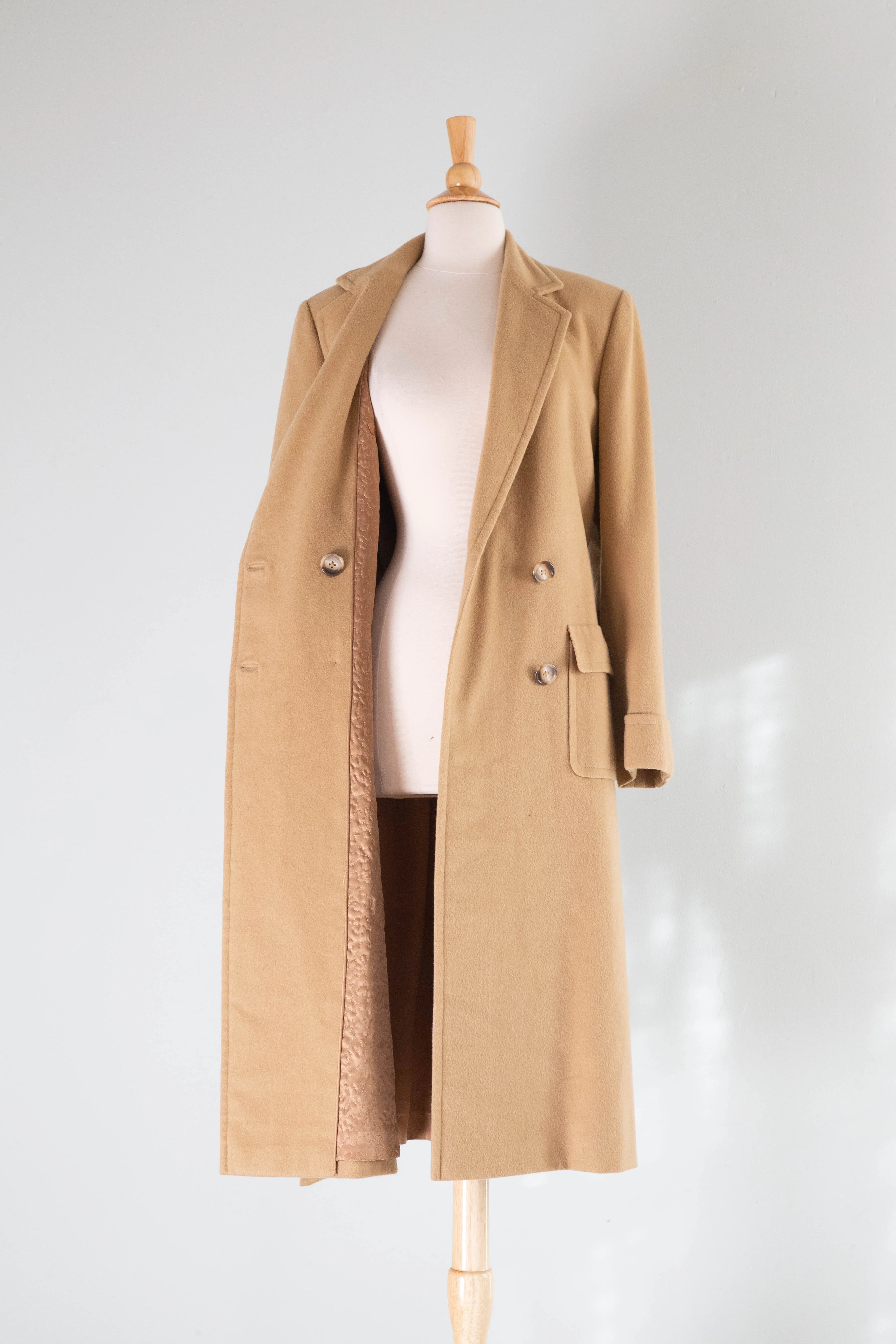 Eternally Chic 1960's Camel Hair Longline Coat / Medium
