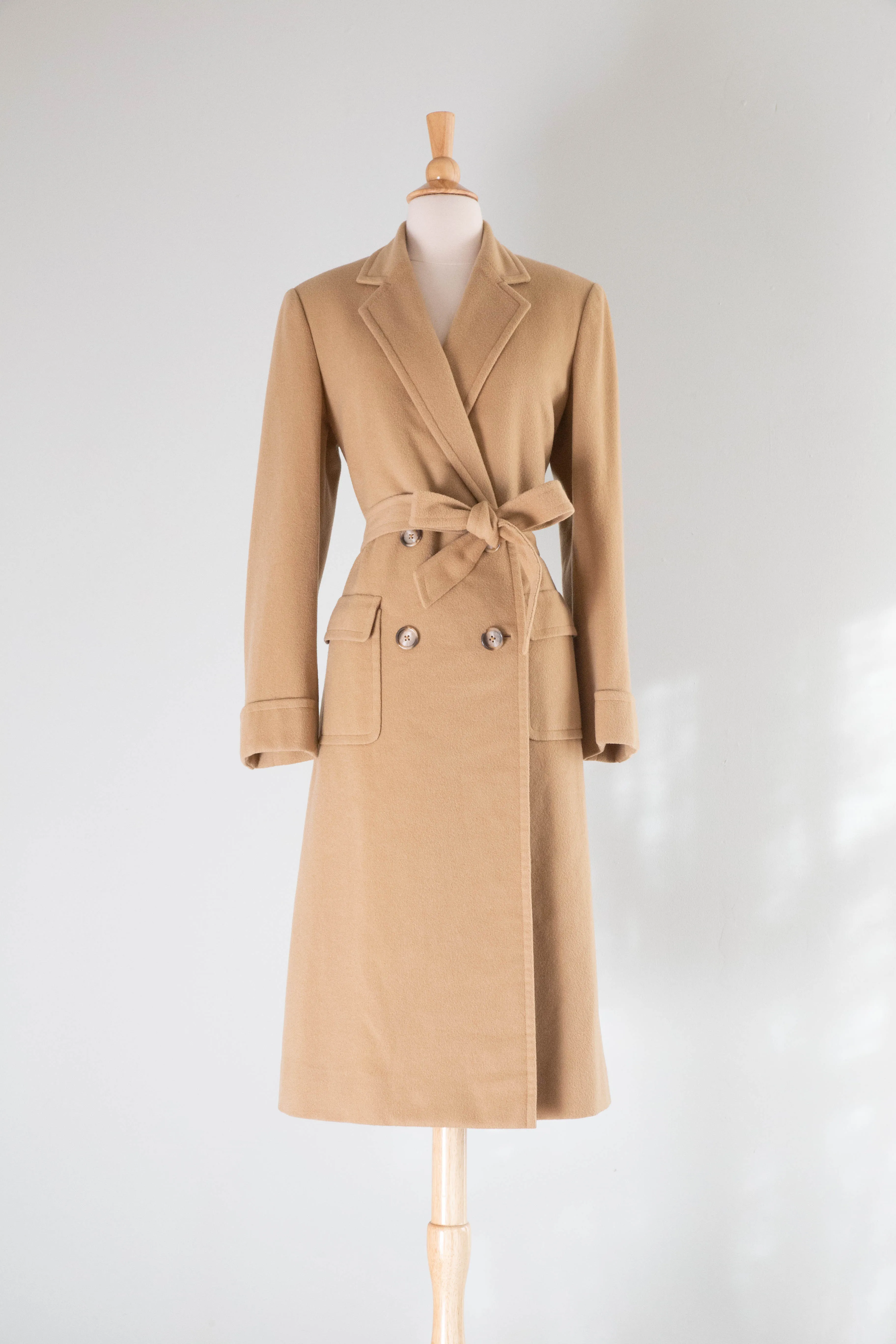 Eternally Chic 1960's Camel Hair Longline Coat / Medium
