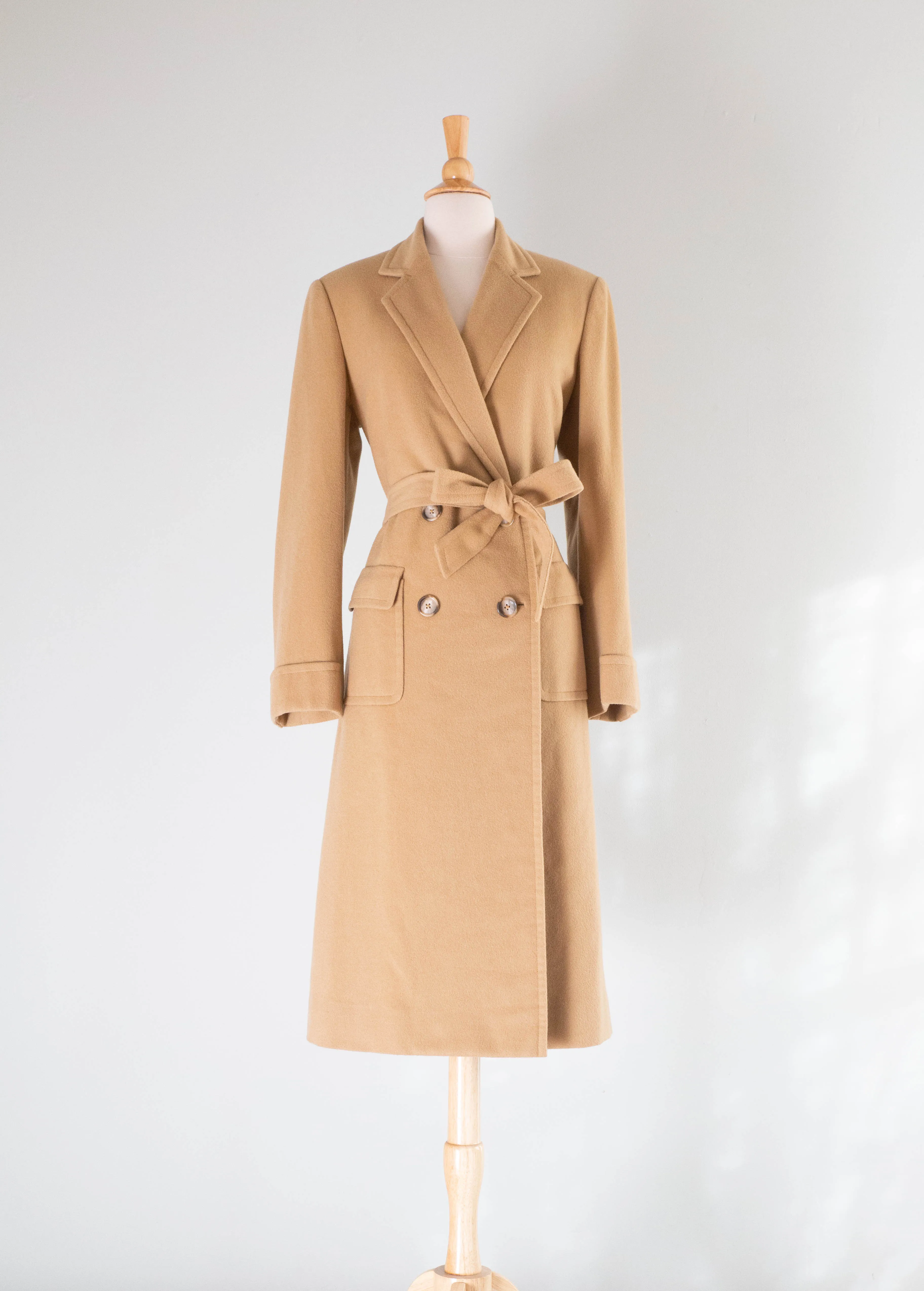 Eternally Chic 1960's Camel Hair Longline Coat / Medium