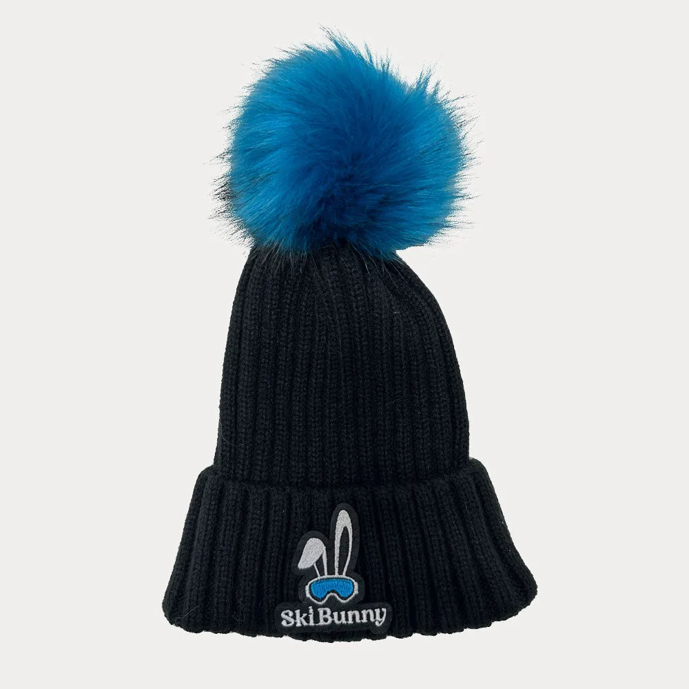 Faux Fur Pom Pom Ski Bunny Hat