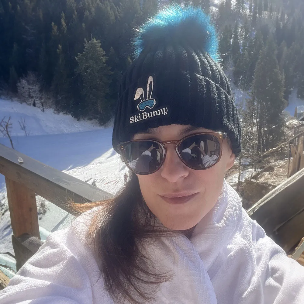 Faux Fur Pom Pom Ski Bunny Hat