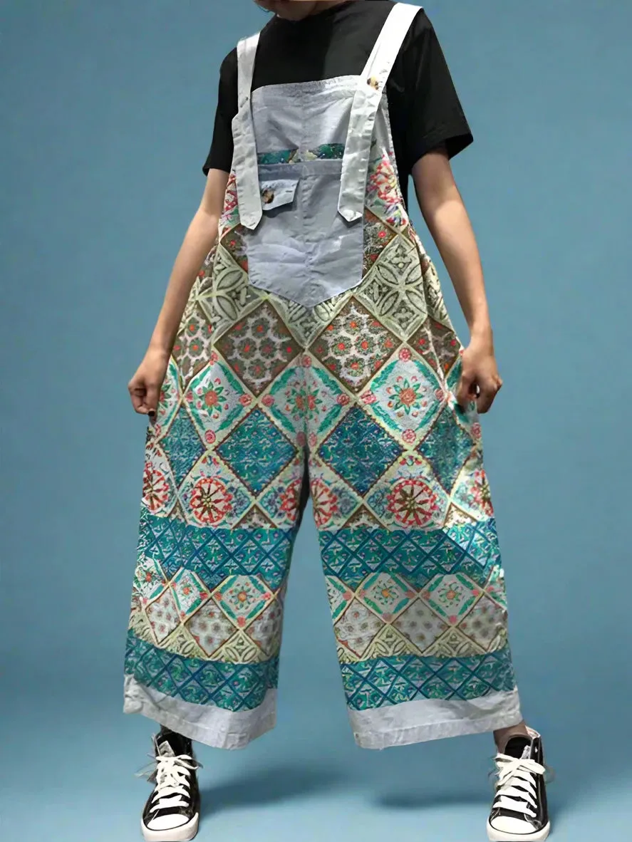 Flowy Functionality Cotton Overall Dungaree