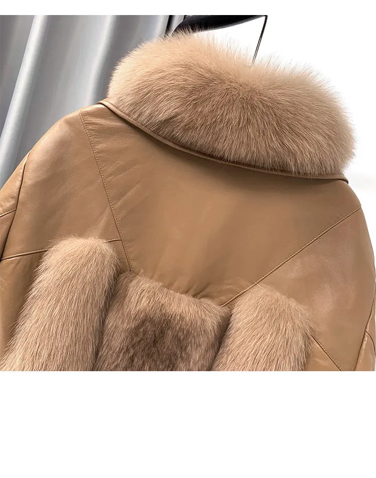 Fox Fur Turf and Genuine Leather Coat