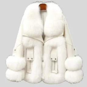 Fox Fur Turf and Genuine Leather Coat