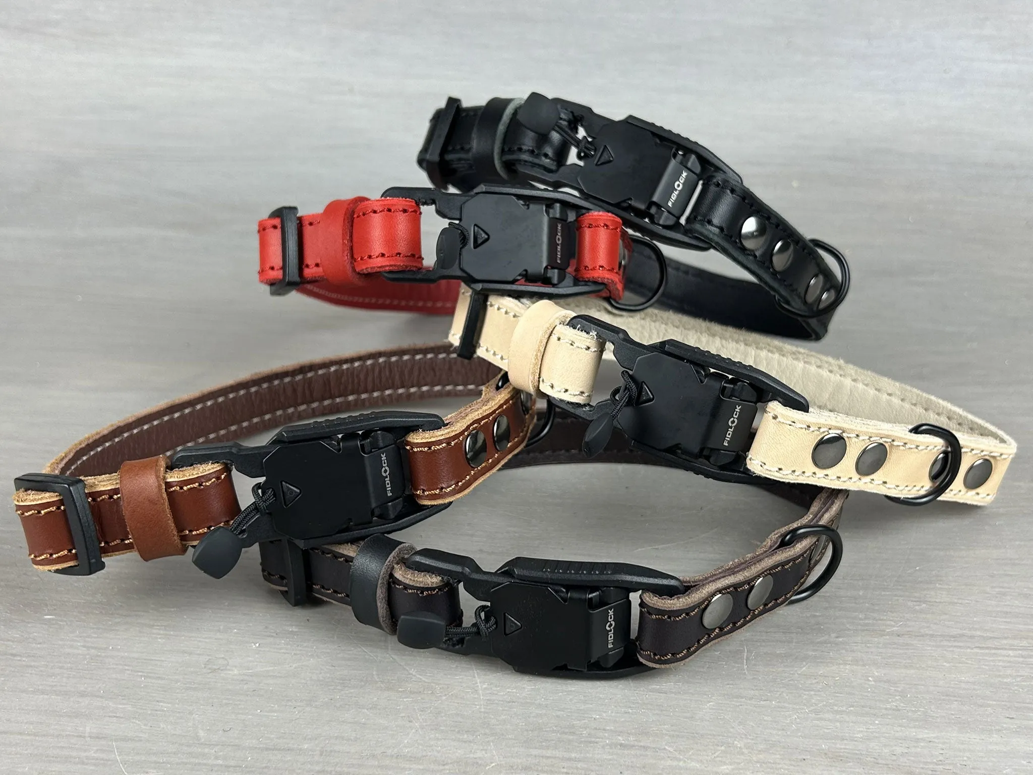 Fully Customizable Padded Leather Dog Collar with Magnetic Buckle