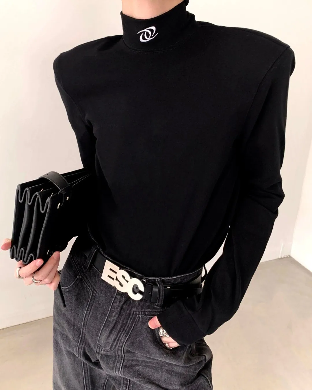 Half Turtleneck Long Sleeve T-Shirt AUW0011