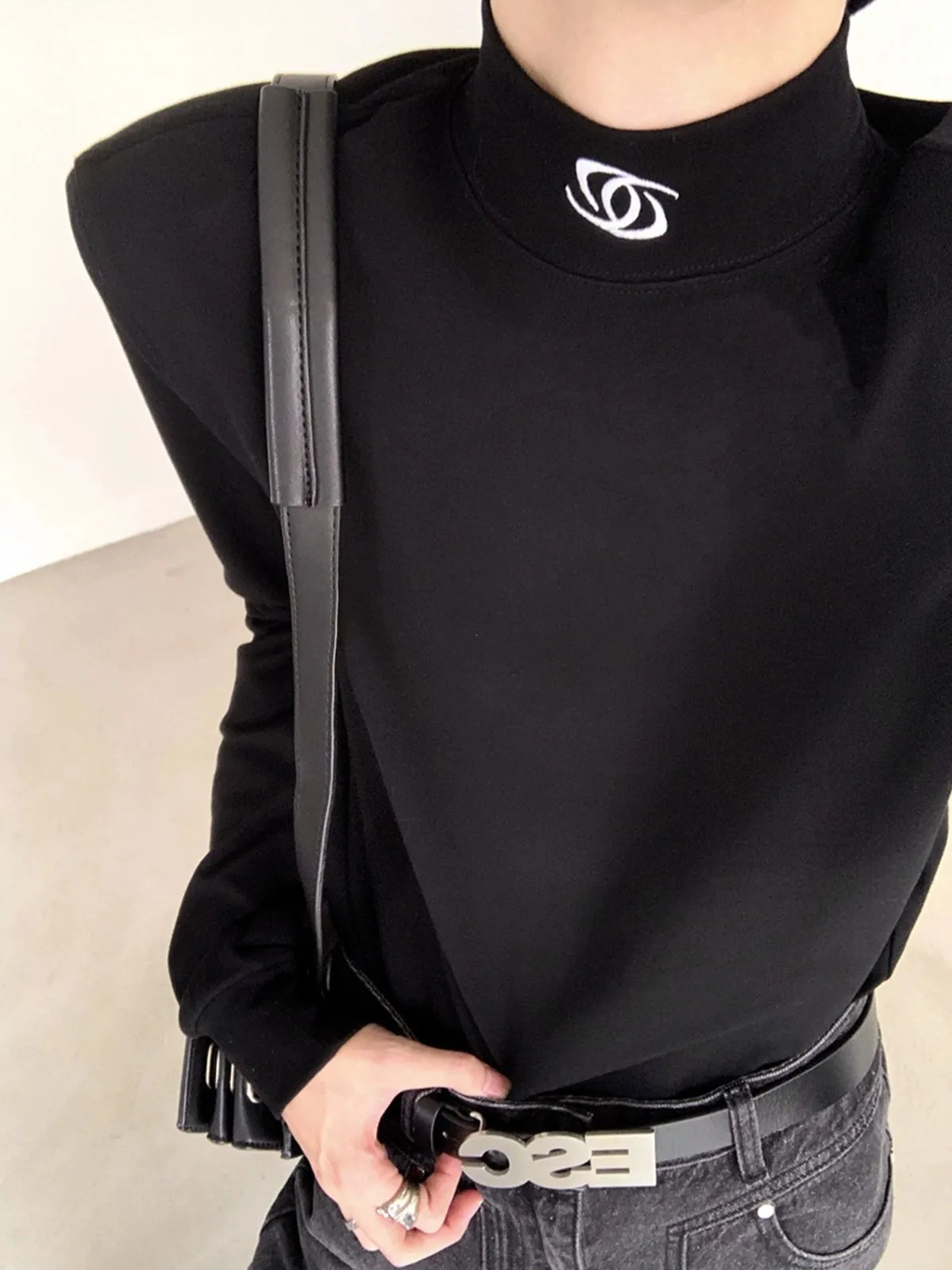 Half Turtleneck Long Sleeve T-Shirt AUW0011