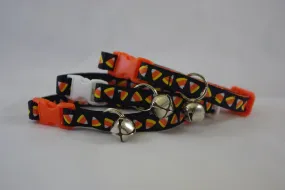 Halloween Cat Collar - Candy Corn on Black