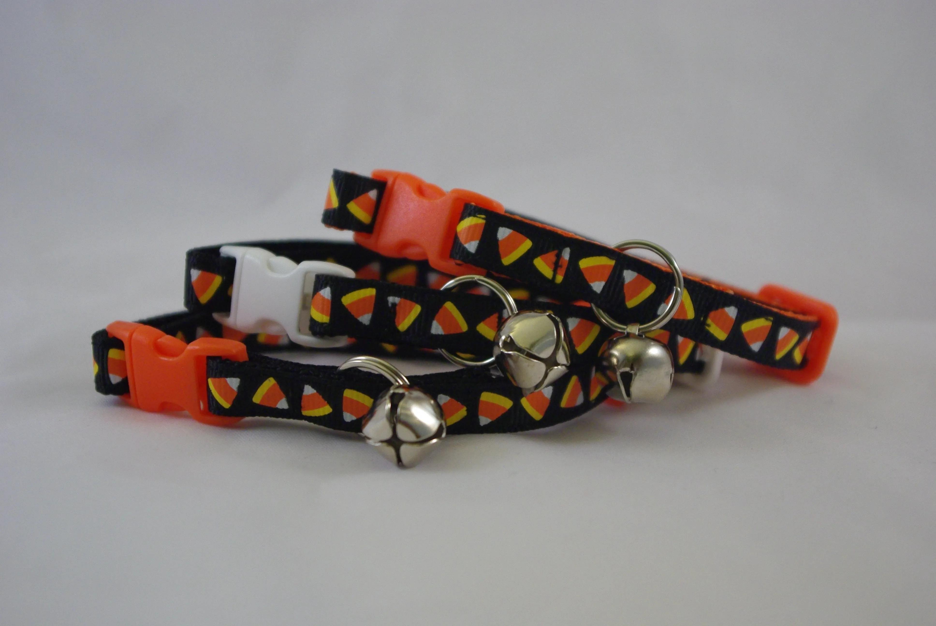 Halloween Cat Collar - Candy Corn on Black