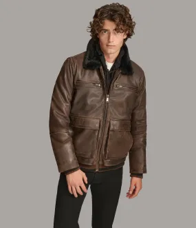 Julian Faux Shearling Aviator Jacket