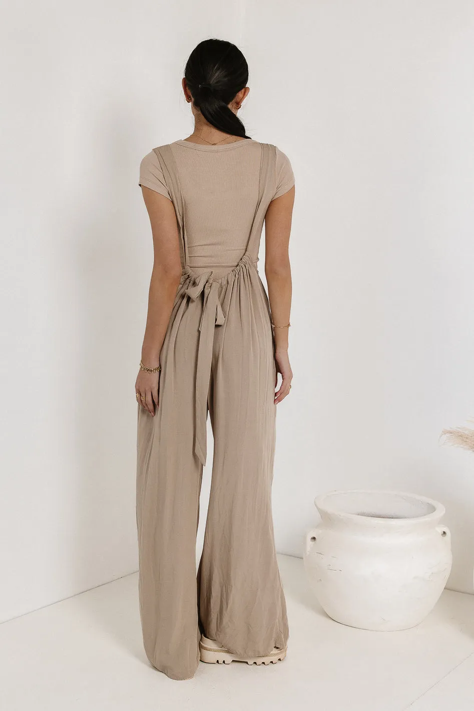 Keely Overall Pants in Sand - FINAL SALE