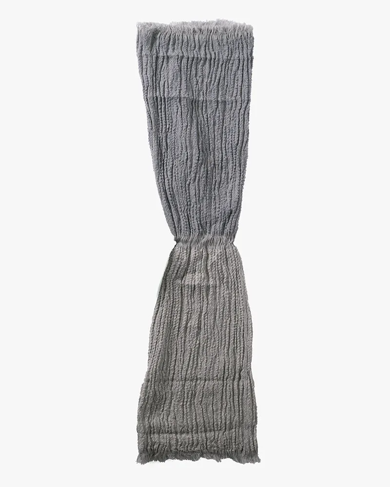 Kobo Oriza Knit Cap, Multi Functional, Cotton and Wool Blend, Split Blue Gray and Light Gray, 9 "