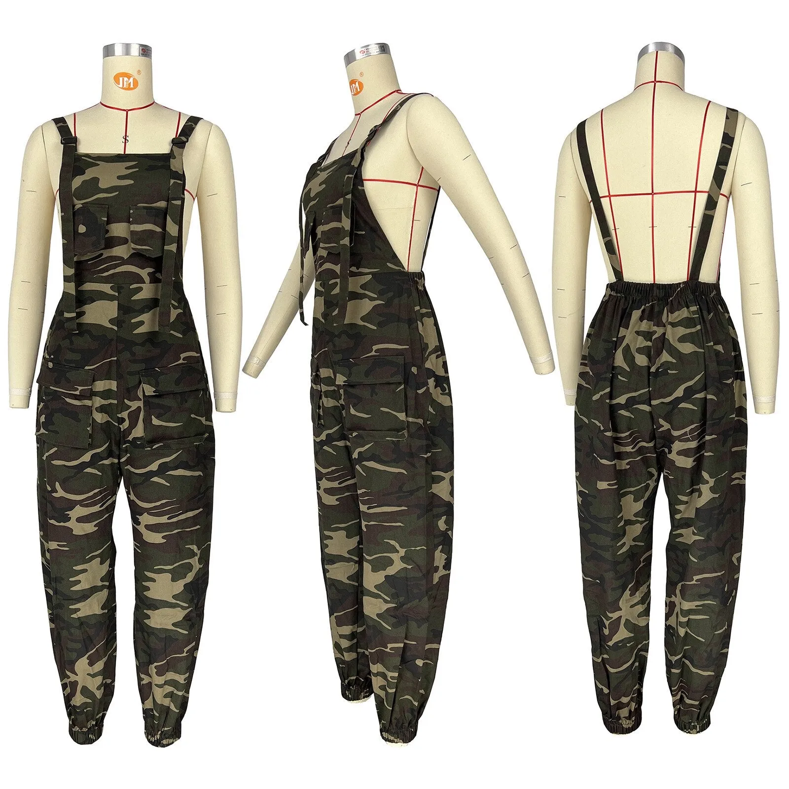Large Pocket  Camouflage  Overall JumpSuit