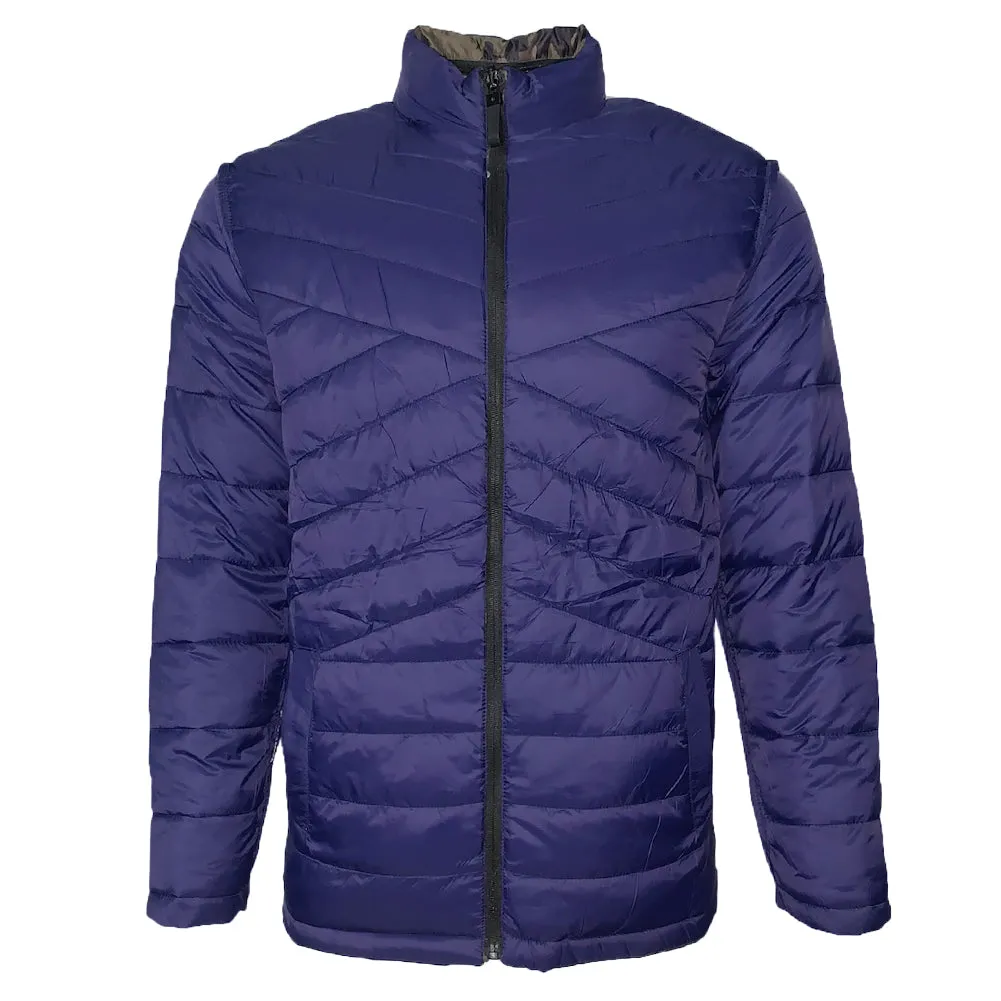 Mens Puffer Zipper Jacket Water Resistant Reversible Zip Up Polyester Camo