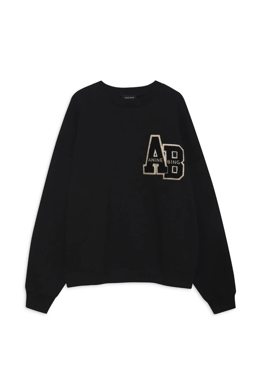 Miles Oversized Sweatshirt Letterman - Black