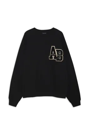 Miles Oversized Sweatshirt Letterman - Black