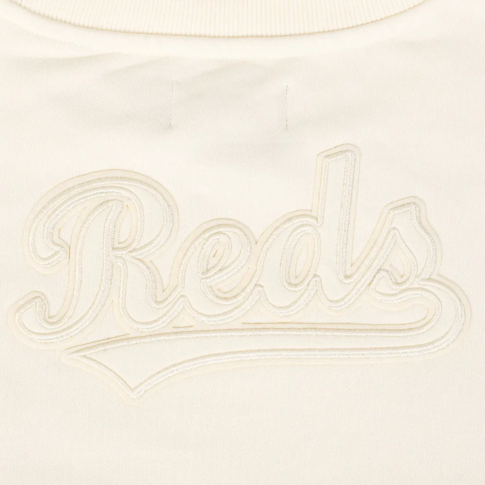 MLB CINCINNATI REDS NEUTRAL WOMEN'S FLC CREWNECK (EGGSHELL)