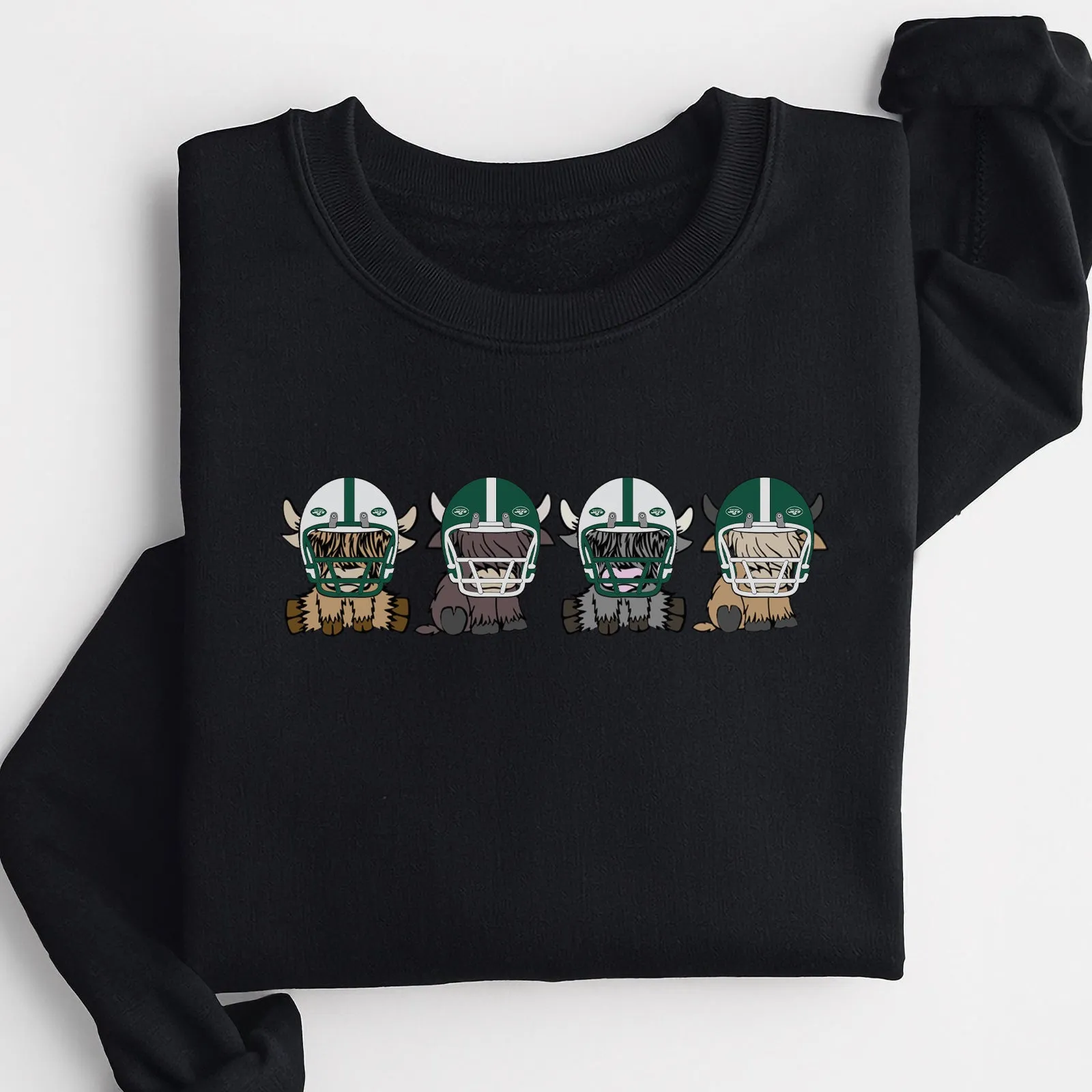 New York Jets Highland Cow Football Team Football Lovers Gift Unisex Crewneck Hoodie Sweatshirt