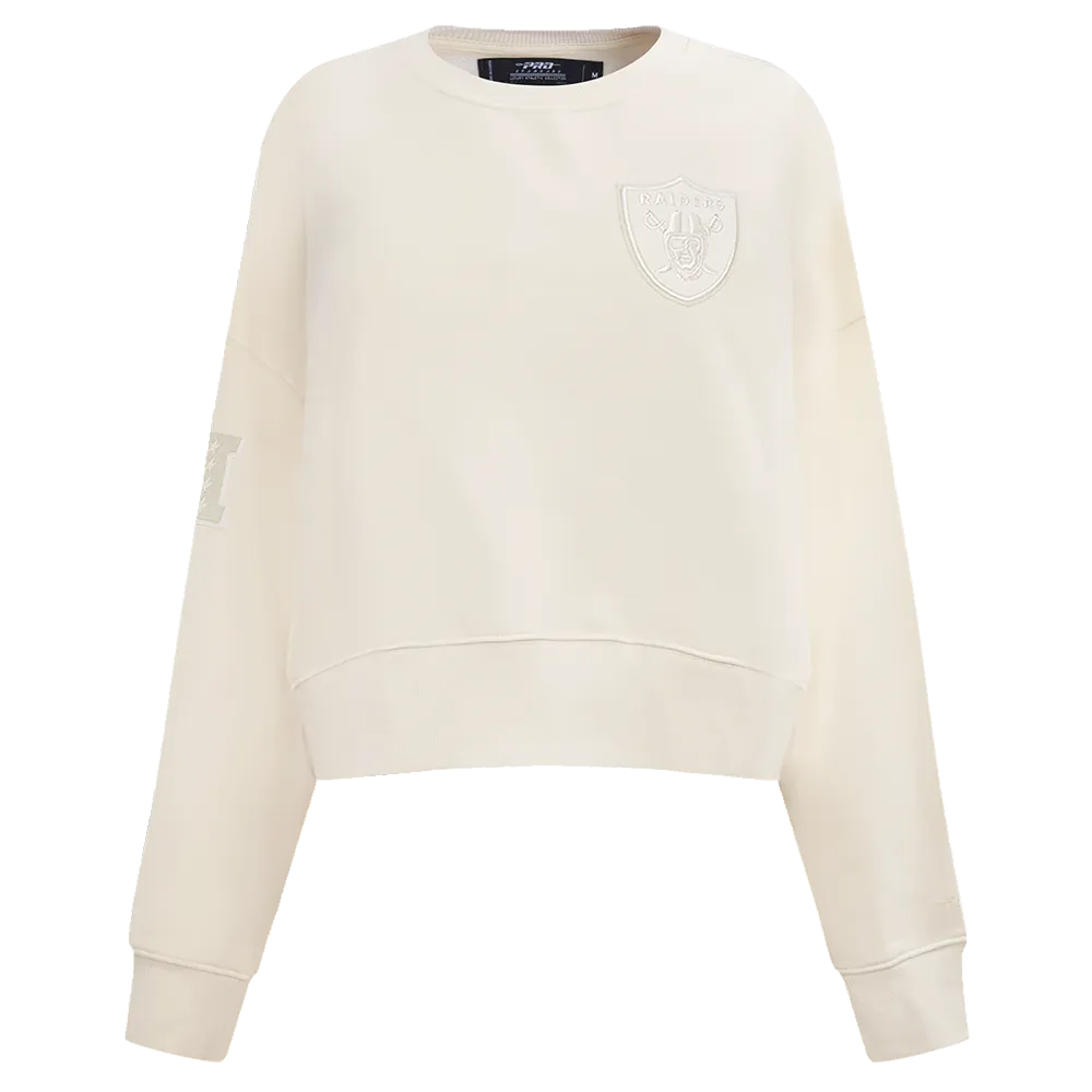 NFL LAS VEGAS RAIDERS NEUTRAL WOMEN'S CREWNECK (EGGSHELL)