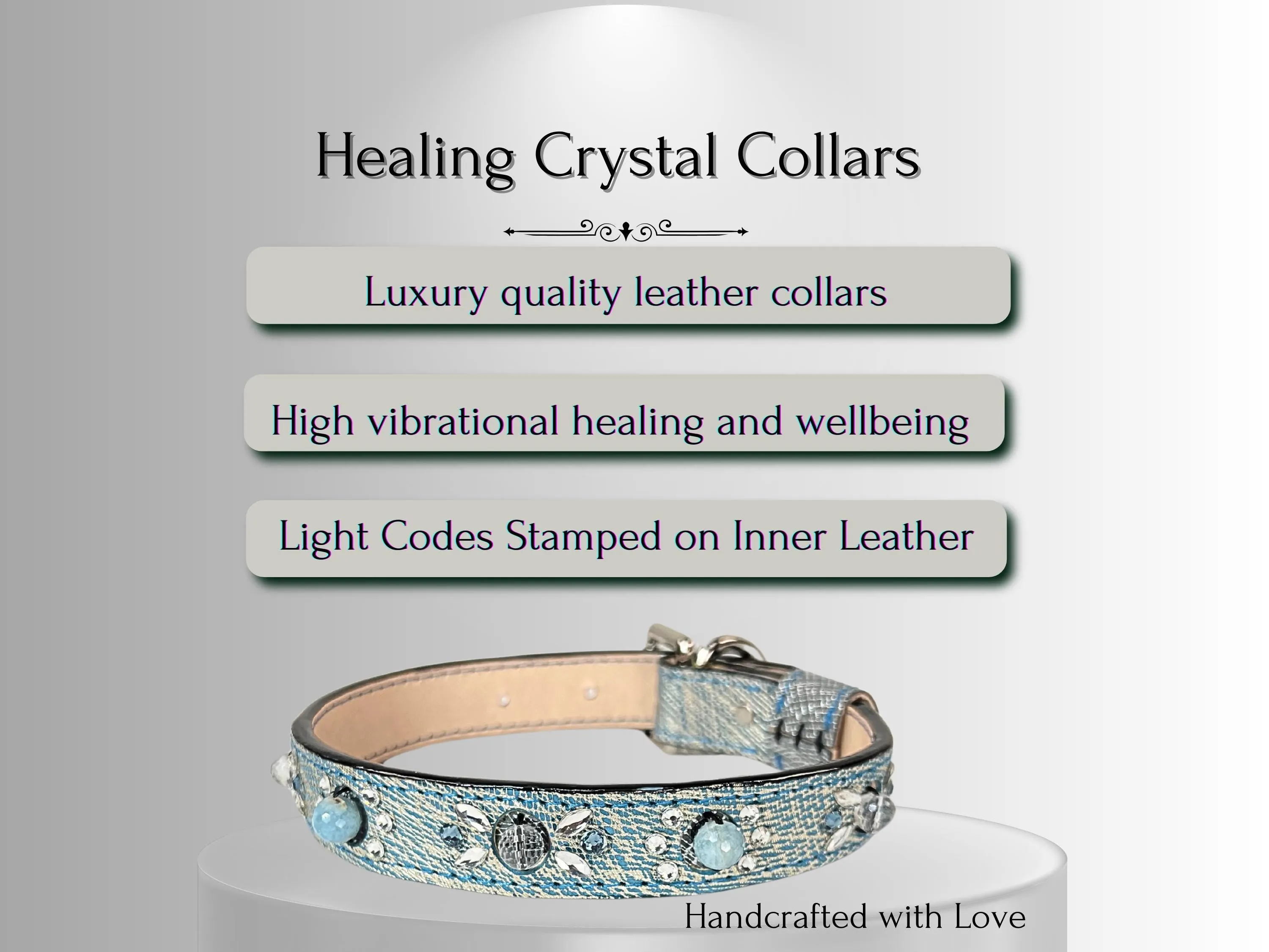 Overall Well-being - Crystal Healing Collar - Denim Swirl OW101