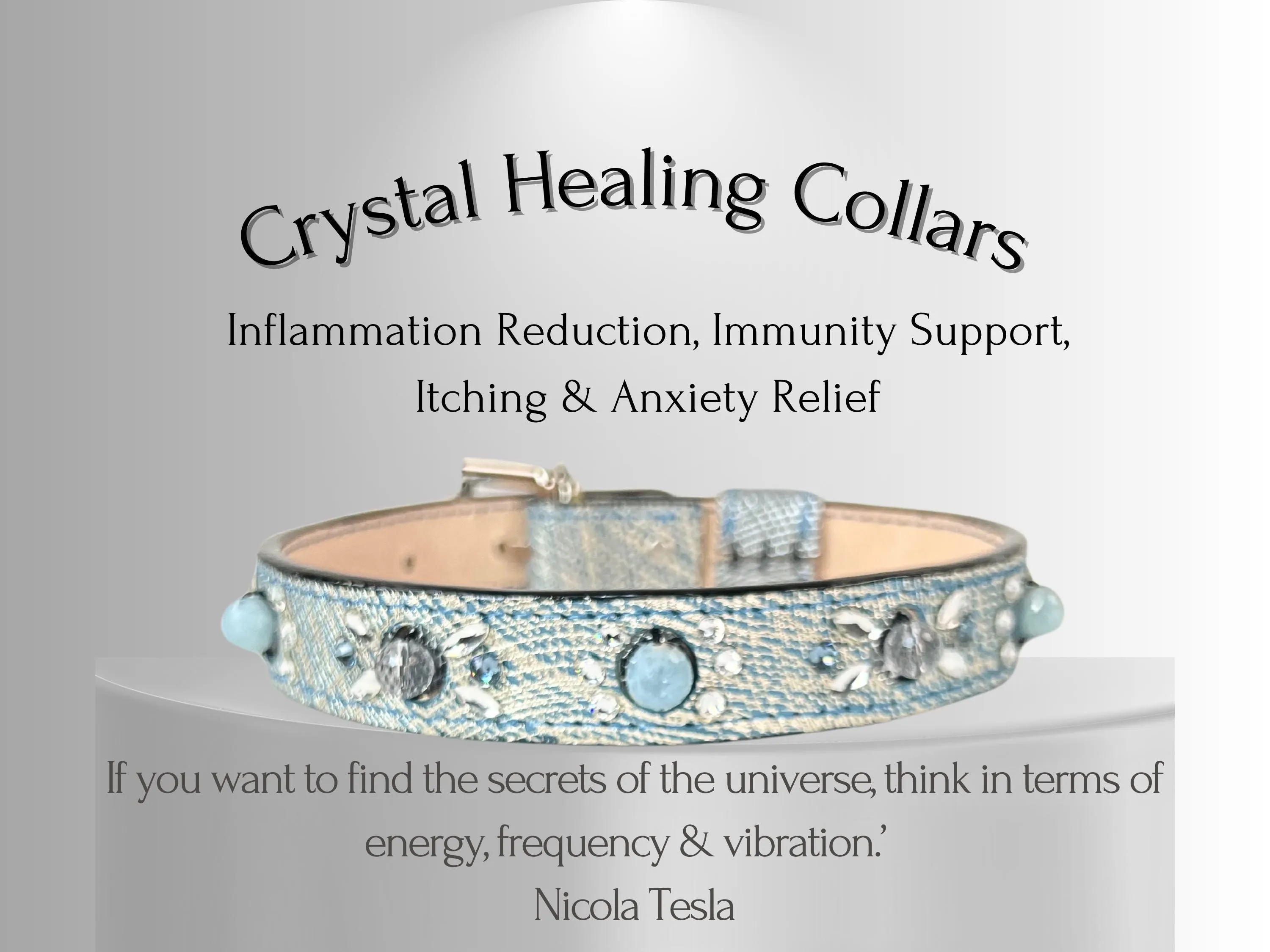Overall Well-being - Crystal Healing Collar - Denim Swirl OW101
