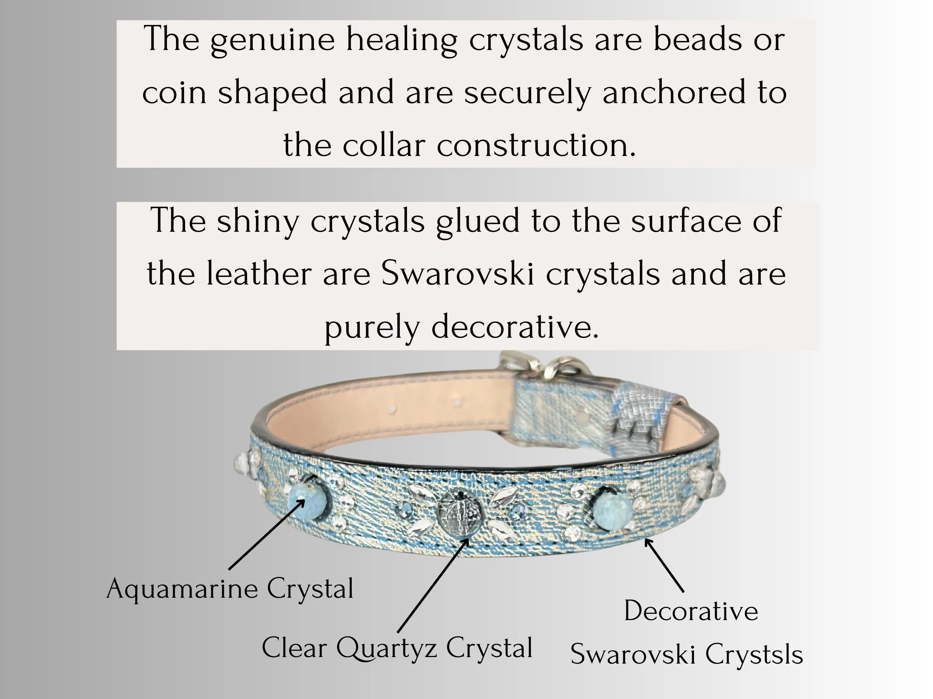 Overall Well-being - Crystal Healing Collar - Denim Swirl OW101