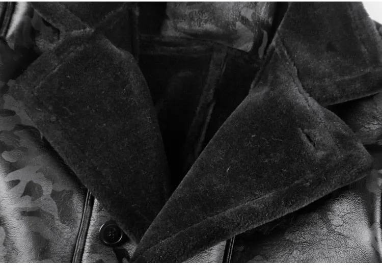 Padrone Luxury Leather Lamb Wool Jacket