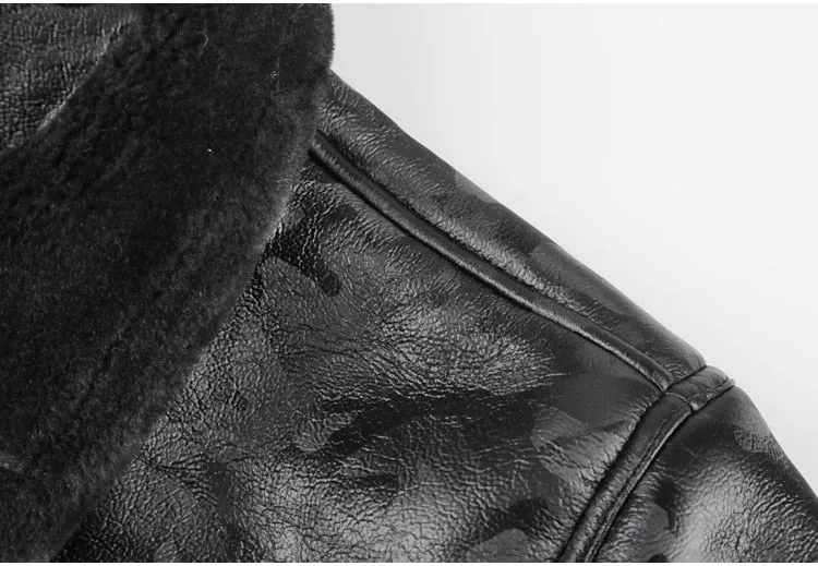 Padrone Luxury Leather Lamb Wool Jacket