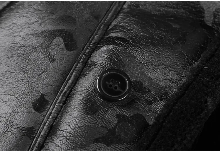 Padrone Luxury Leather Lamb Wool Jacket