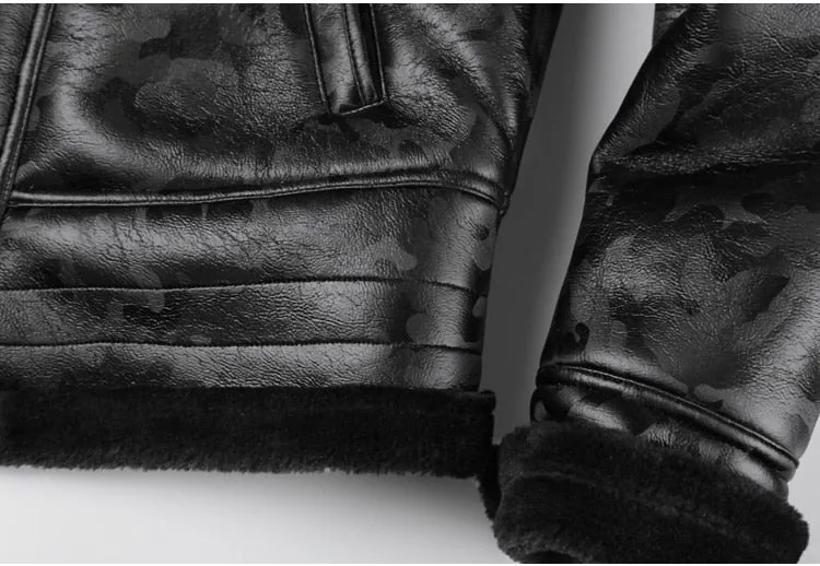 Padrone Luxury Leather Lamb Wool Jacket