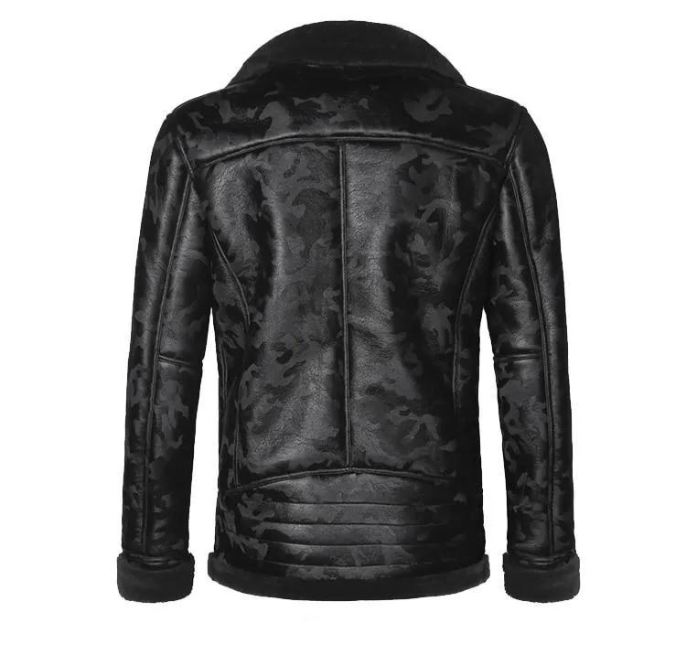 Padrone Luxury Leather Lamb Wool Jacket