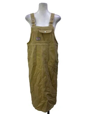 Pastel Brown Denim Overall Dress