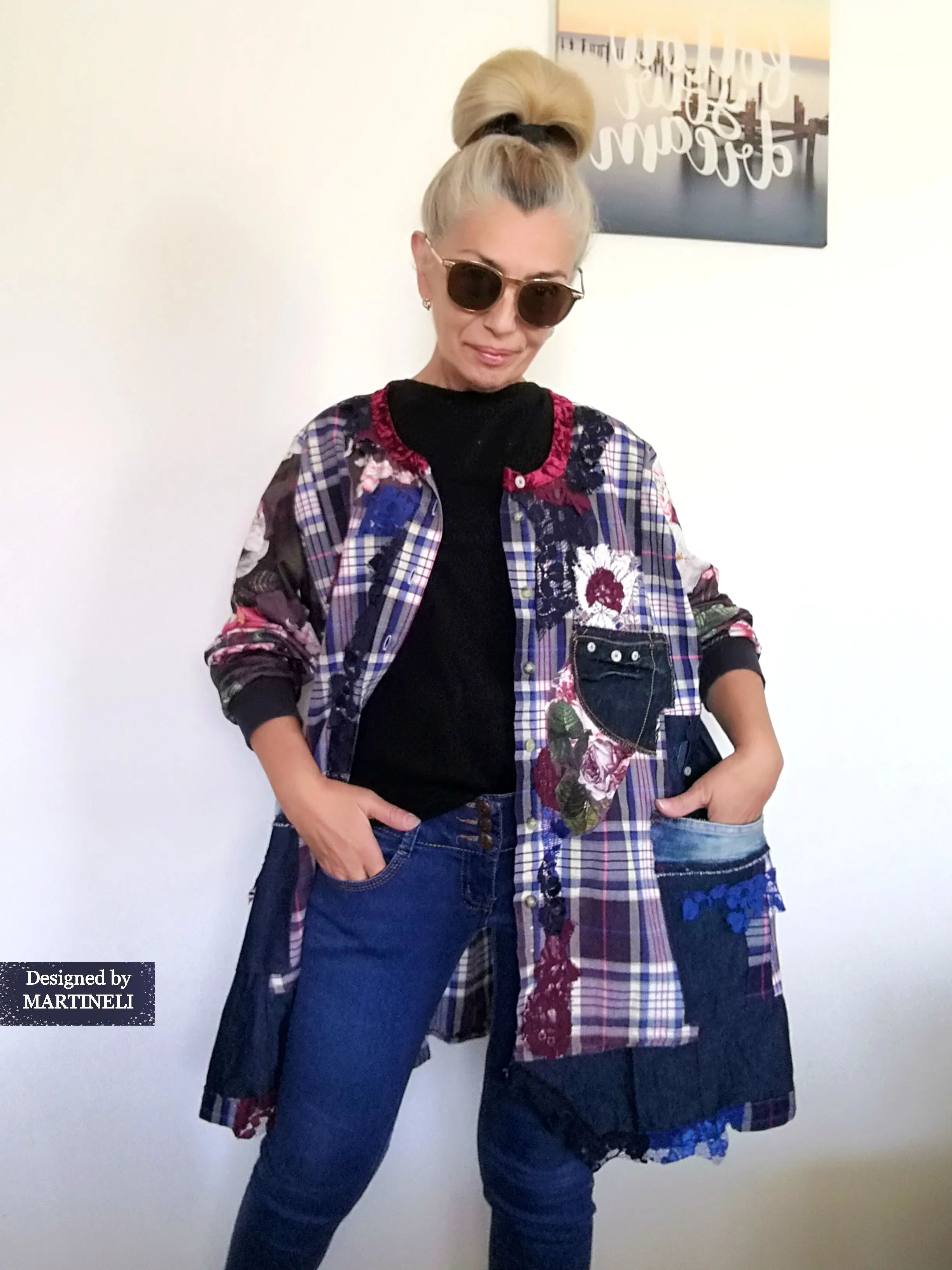 Plus Size Denim Shirt Dress 3XL Boho Style Jacket Dress