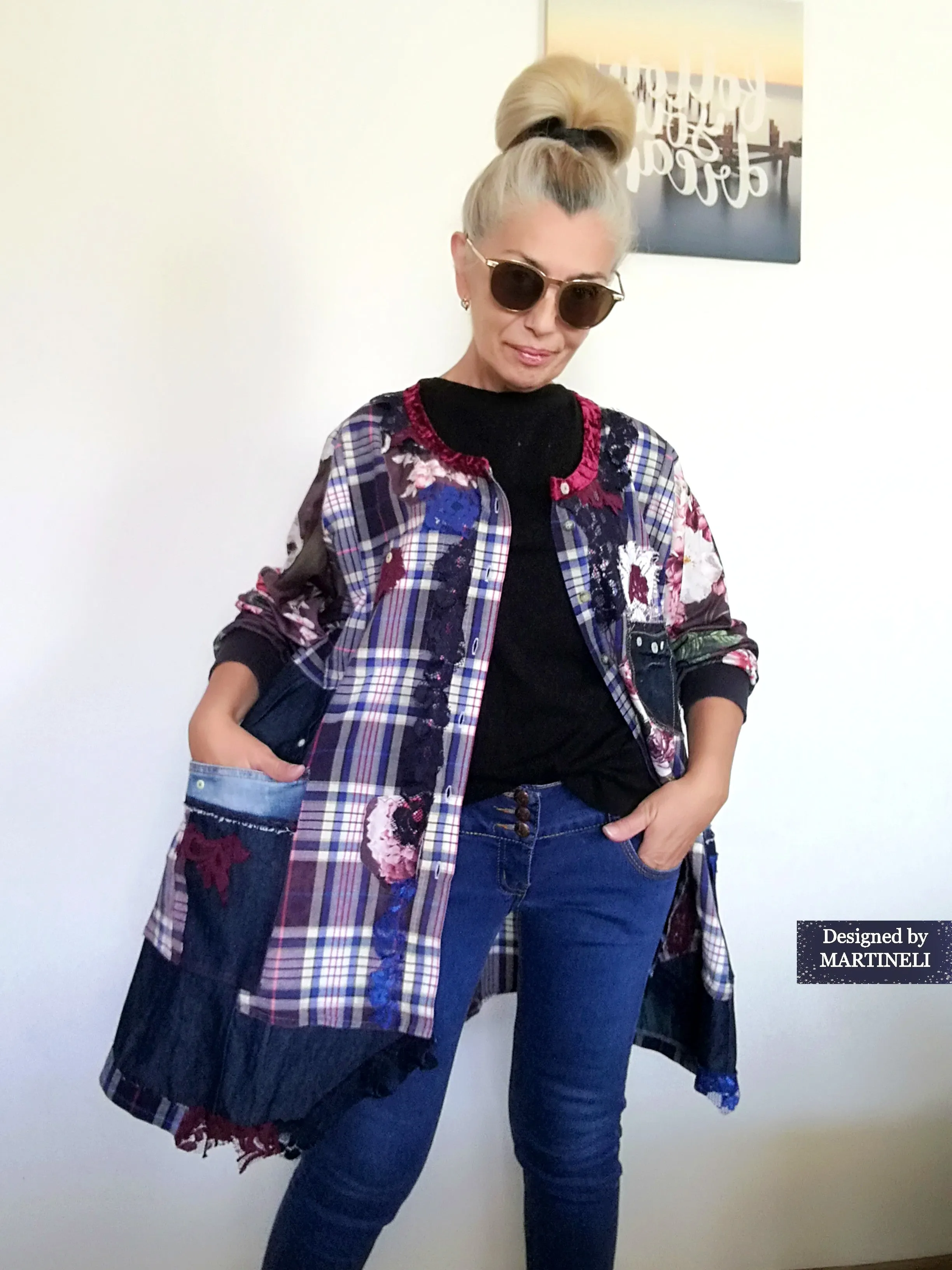 Plus Size Denim Shirt Dress 3XL Boho Style Jacket Dress