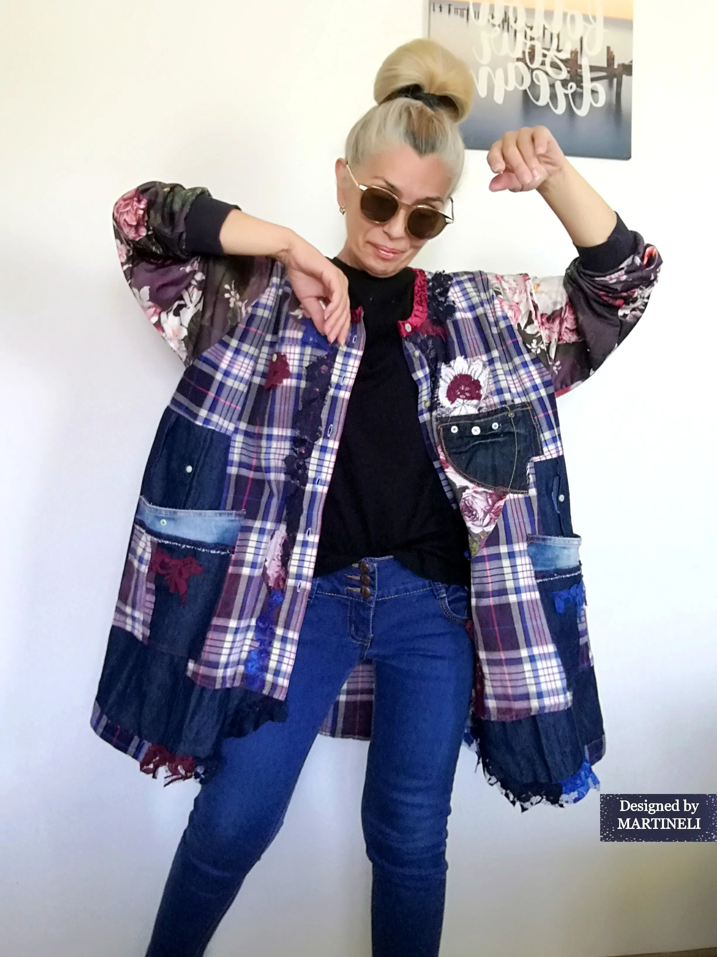 Plus Size Denim Shirt Dress 3XL Boho Style Jacket Dress