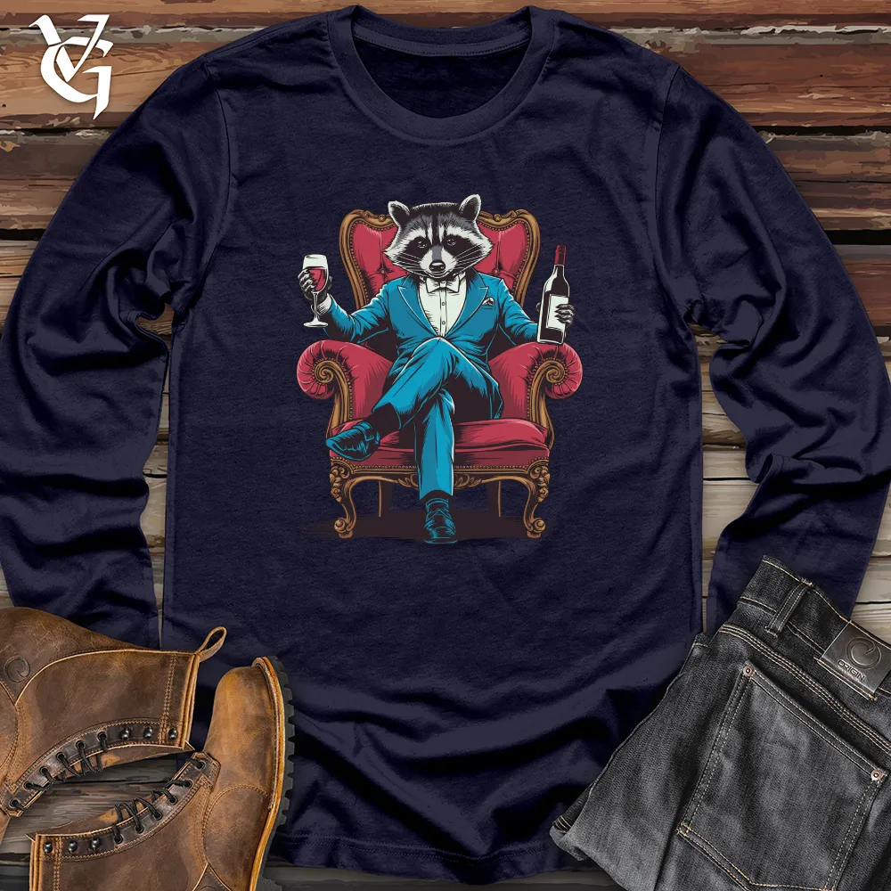 Raccoon With Wine Long Sleeve