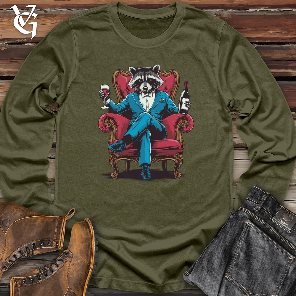 Raccoon With Wine Long Sleeve