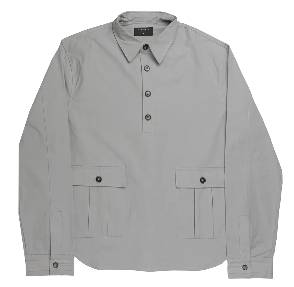 RICHIE LE L/S CARGO SHIRT STONE - RLC22-029