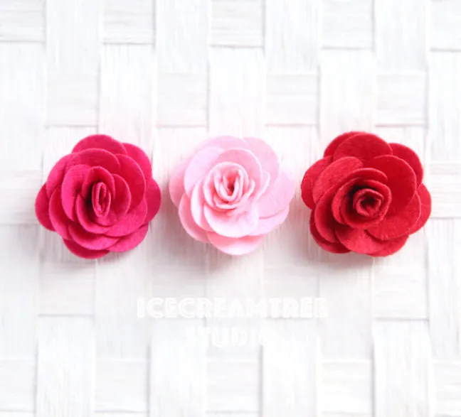 Round Felt Light Pink Flower Collar Slide On - Small Flower Collar Accessory