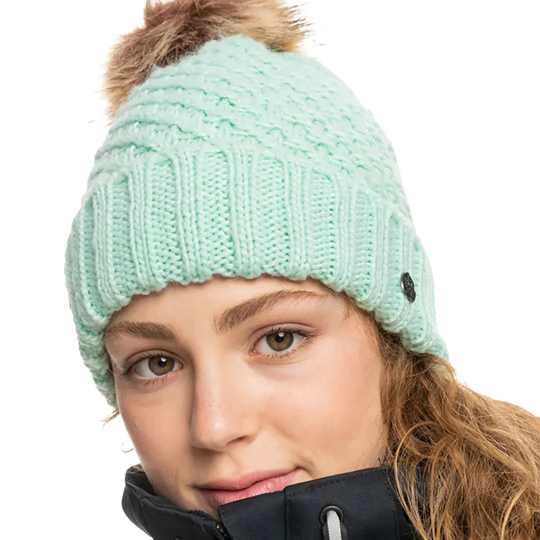 Roxy Girl Knit PomPom Beanie