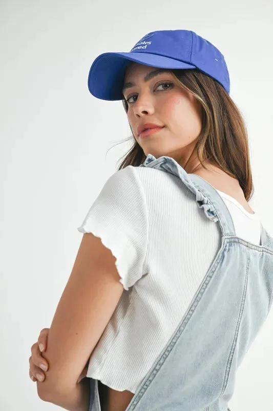 Ruffle Shoulder Denim Overall Romper