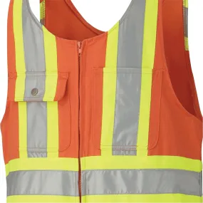 Safety Overalls with Leg Zippers, Poly-Cotton, 56, High Visibility Orange