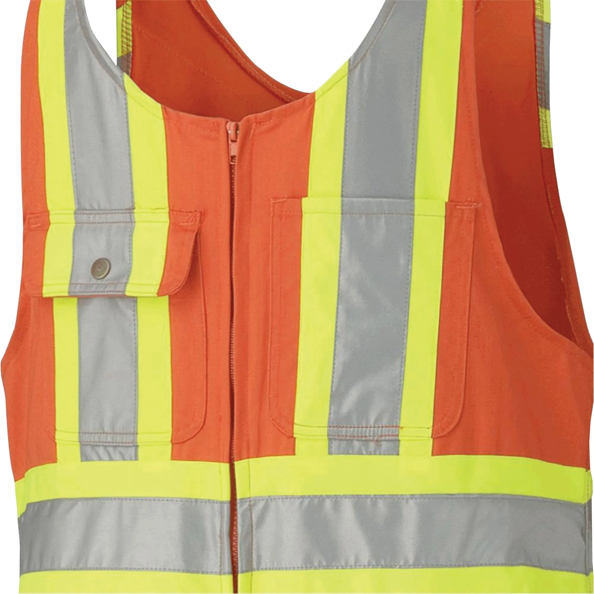 Safety Overalls with Leg Zippers, Poly-Cotton, 56, High Visibility Orange
