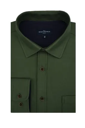 Sherwood Knitted Pique Shirt in Fern Green