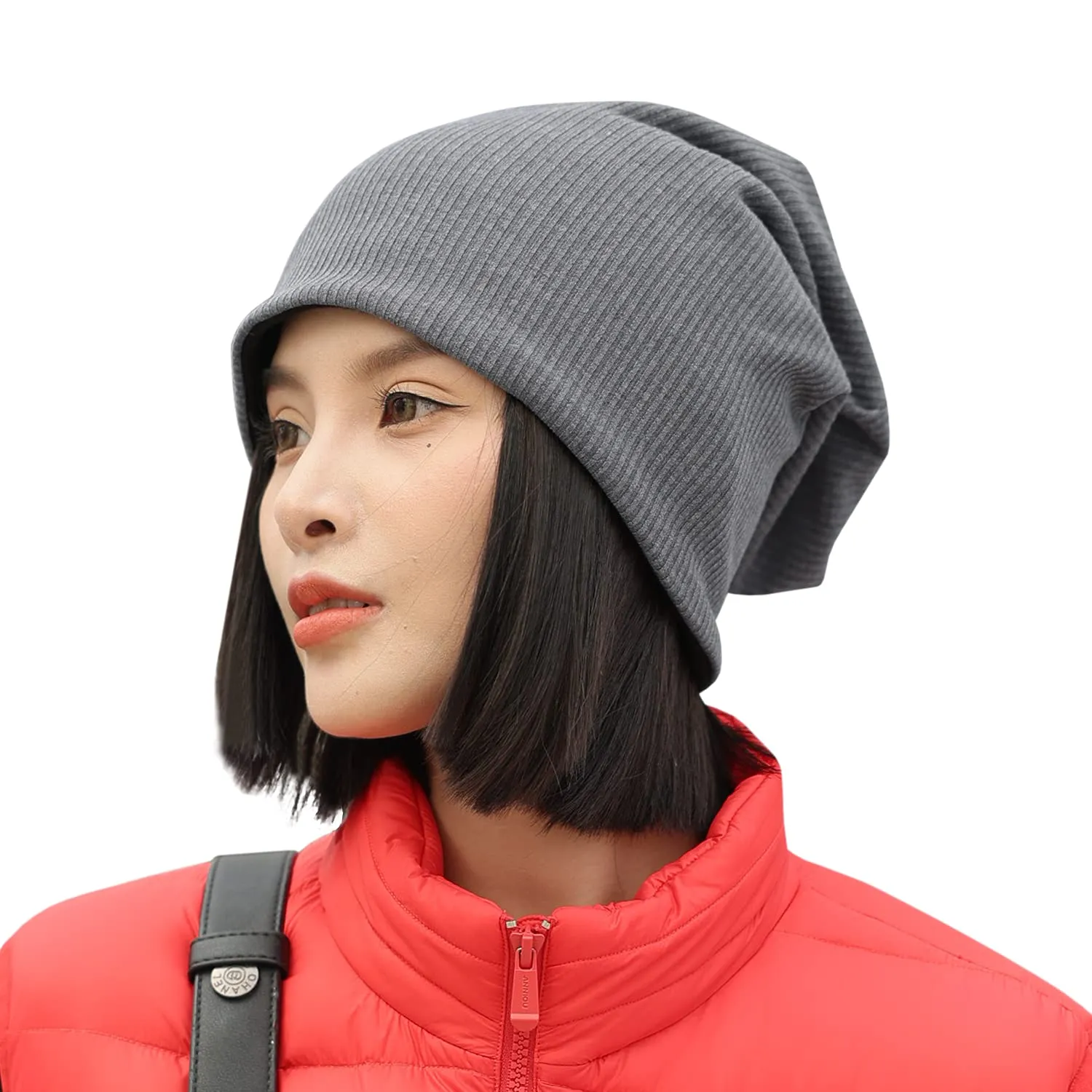 Sidiou Group Wholesale Winter Casual Knit Hats Pullover Fleece Lining And Thin Soft Warm Striped Knitted Hat For Men Women Slouch Beanie Hat
