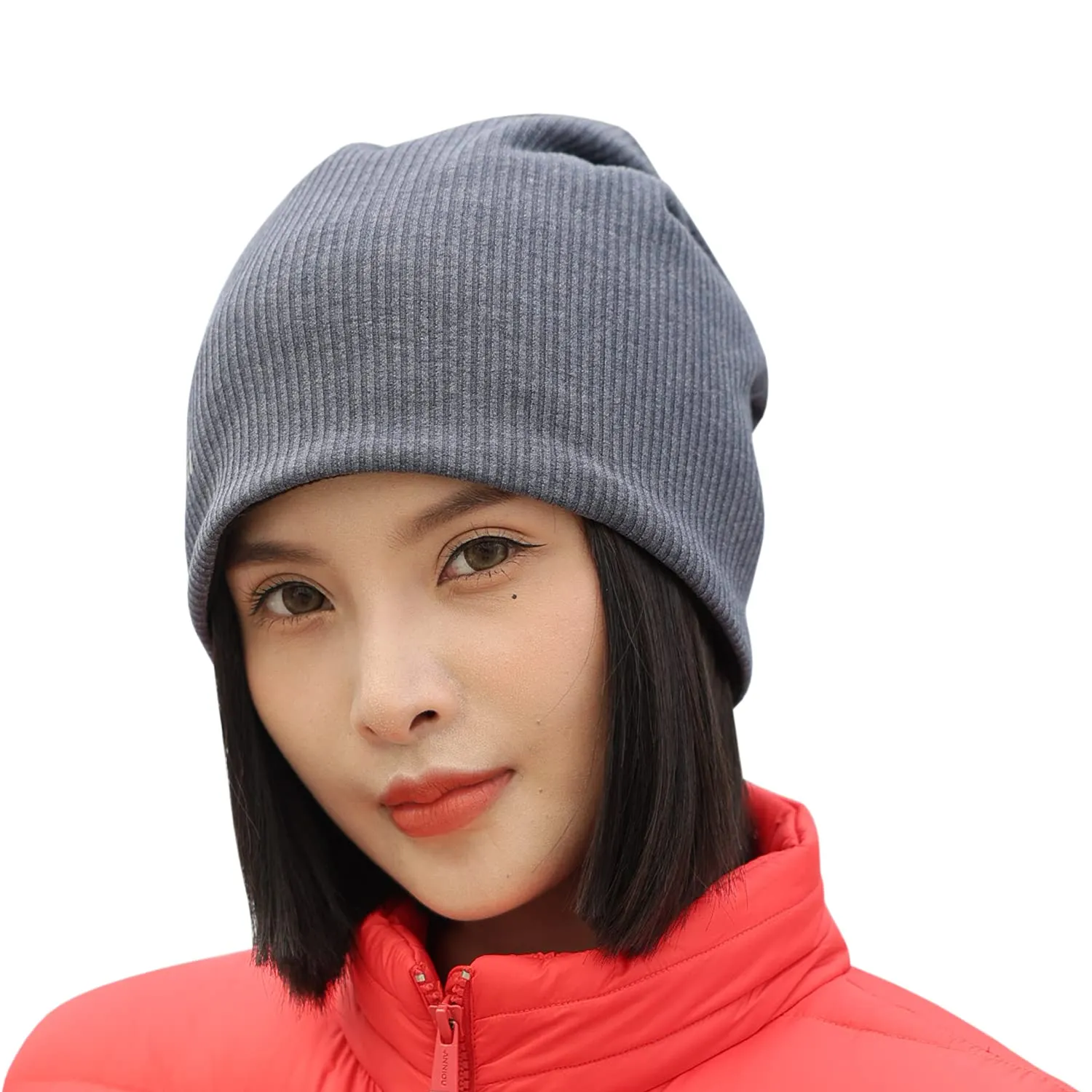 Sidiou Group Wholesale Winter Casual Knit Hats Pullover Fleece Lining And Thin Soft Warm Striped Knitted Hat For Men Women Slouch Beanie Hat