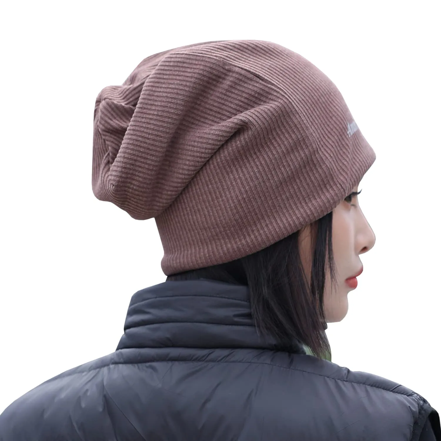 Sidiou Group Wholesale Winter Casual Knit Hats Pullover Fleece Lining And Thin Soft Warm Striped Knitted Hat For Men Women Slouch Beanie Hat