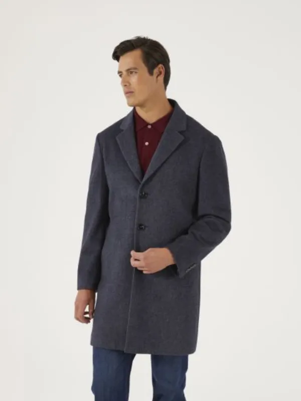 Skopes Blue WOOL BLEND TWILL  Overcoat