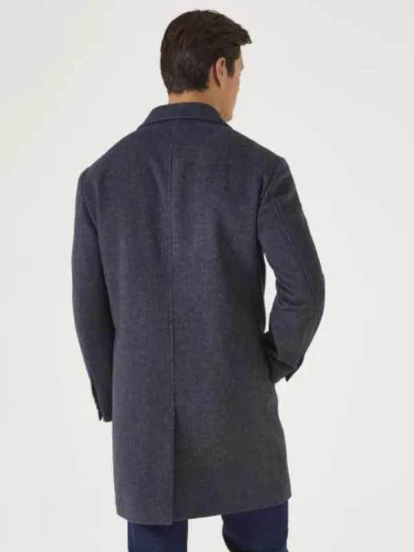 Skopes Blue WOOL BLEND TWILL  Overcoat