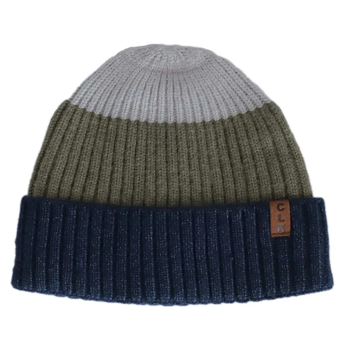 Soft Touch Knit Hat, Almond - Navy - Olive